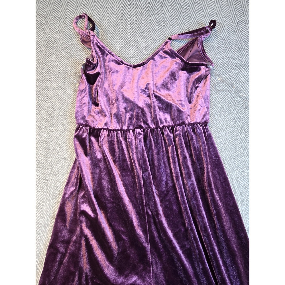 Wild Fable Purple Velvet Wide Leg Jumpsuit Surplice Wrap Spaghetti Strap Small - Picture 9 of 9